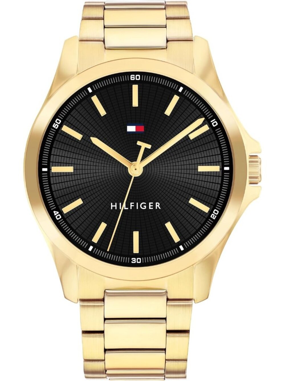 Men's Black Gold Stainless Steel Bracelet Modern and Stylish Quartz Wrist Watch